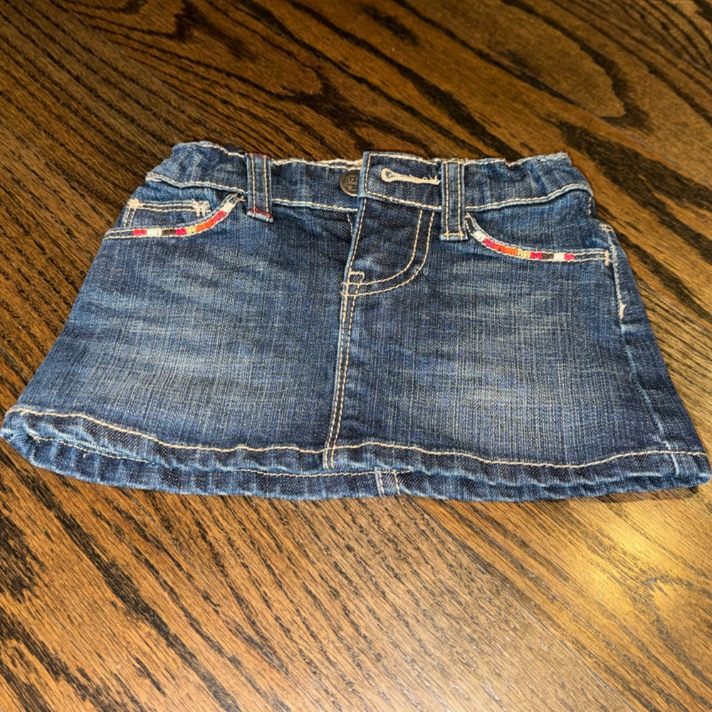 GAP Blue Denim Skirt with Butterfly Accents